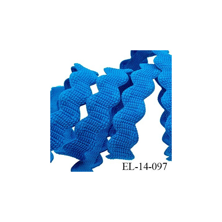 Elastique 14 mm lingerie haut de gamme couleur bleu turquoise bonne élasticité allongement +50% largeur 14 mm fabriqué en France