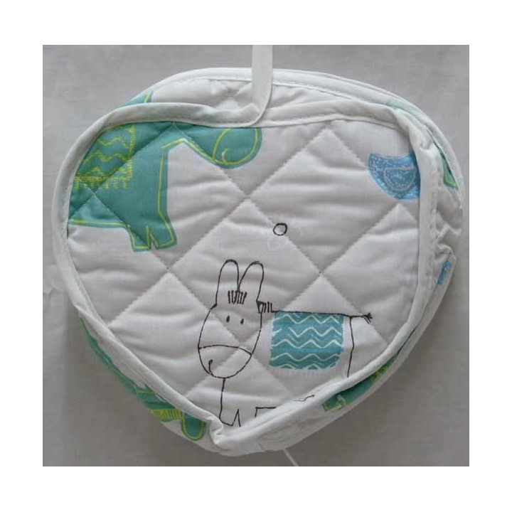 pochette coeur à broder coton imprimé