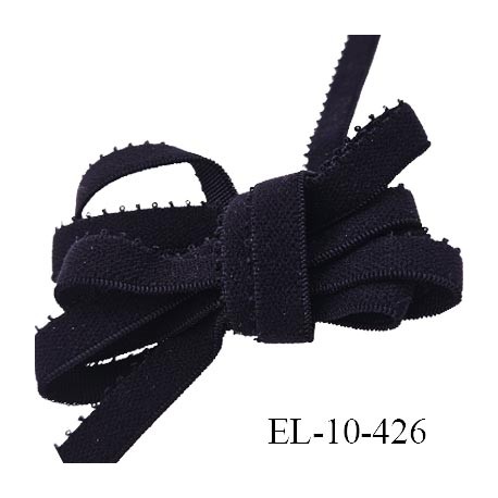 Elastique lingerie 10 mm picot prix de 10 à 100 mètres haut de gamme noir largeur 10 mm élasticité +120% forte élasticité