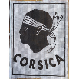 Canevas 30X40 drapeau CORSICA tête de maure dimension 30 centimètres par 40 centimètres 100 % coton