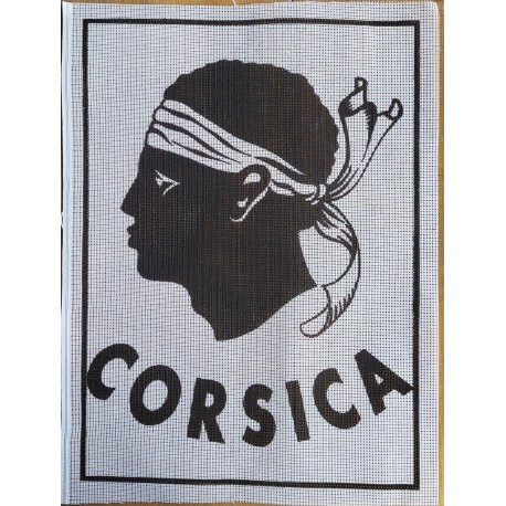 Canevas 30X40 drapeau CORSICA tête de maure dimension 30 centimètres par 40 centimètres 100 % coton