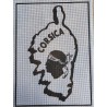 Canevas 30X40 drapeau CORSICA tête de maure + île dimension 30 centimètres par 40 centimètres 100 % coton