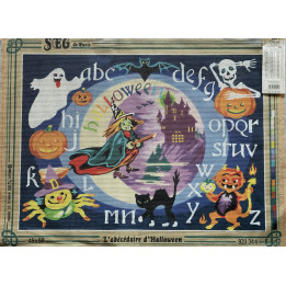Canevas à broder 45x60 cm marque SEG de Paris thème abécédaire HALLOWEEN