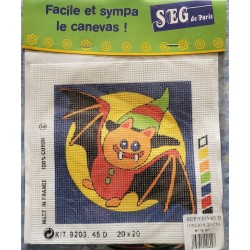 kit à broder HALLOWEEN SEG de Paris 20x20 cm Facile et sympa le canevas réf 9203