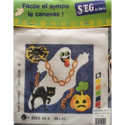 kit à broder HALLOWEEN SEG de Paris 20x20 cm facile et sympa le canevas réf 9203