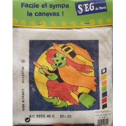 kit à broder HALLOWEEN SEG de Paris 20x20 cm facile et sympa le canevas réf 9203