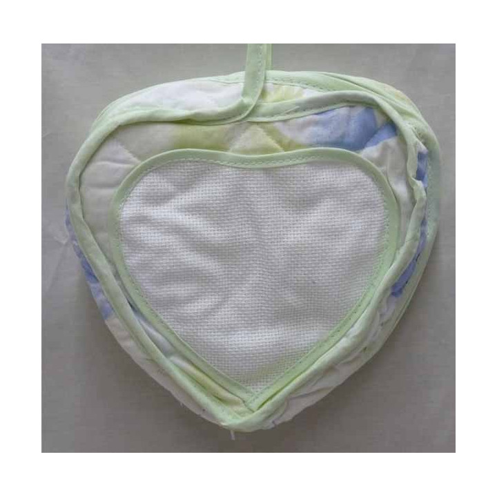 pochette coeur à broder coton imprimé