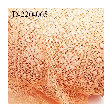 Dentelle 22 cm extensible couleur saumon très haut de gamme largeur 22 centimètres très belle prix au mètre