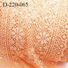 Dentelle 22 cm extensible couleur saumon très haut de gamme largeur 22 centimètres très belle prix au mètre