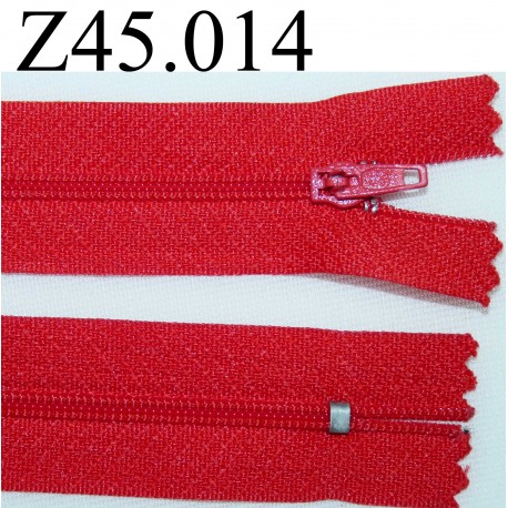 fermeture 45 cm rouge zip nylon