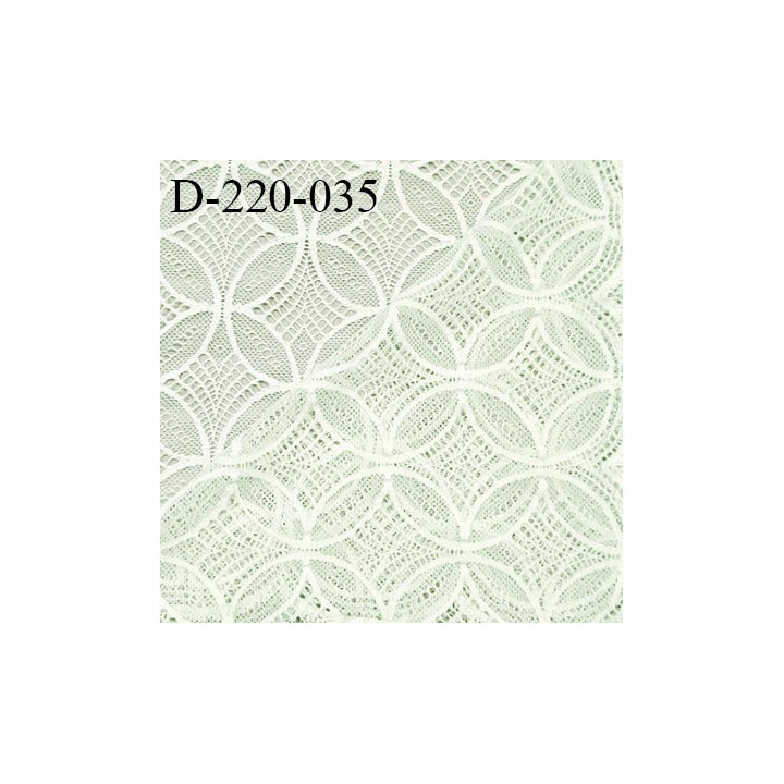 Dentelle 22 cm lycra brodée très haut de gamme largeur 22 centimètres couleur vert amande très belle prix au mètre