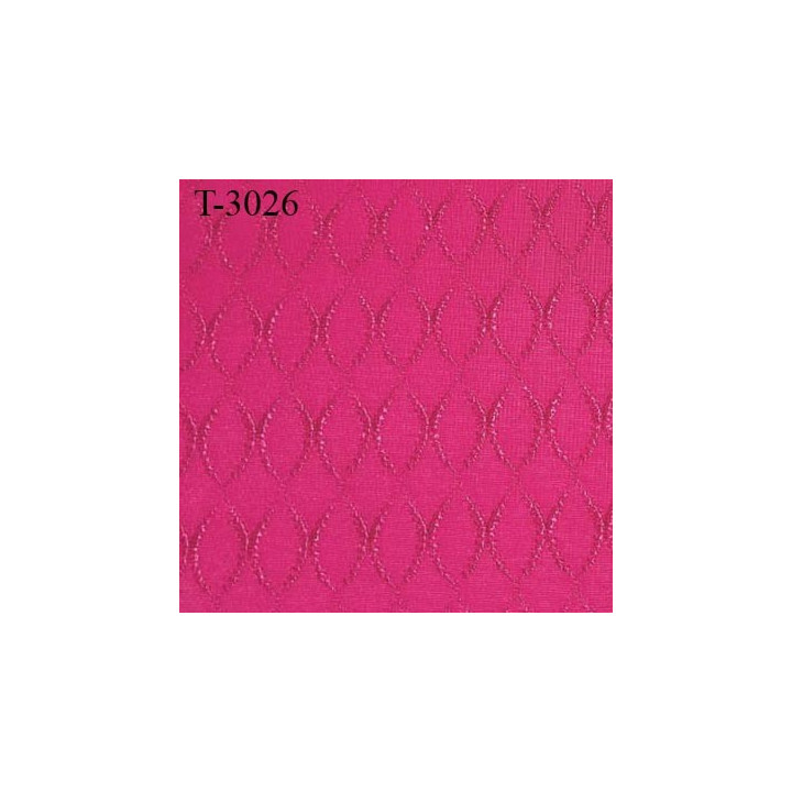 Tissu lycra élasthanne fushia motifs haut de gamme 200 gr au m2 largeur 60 cm prix pour 10 cm de longueur et 160 cm de large