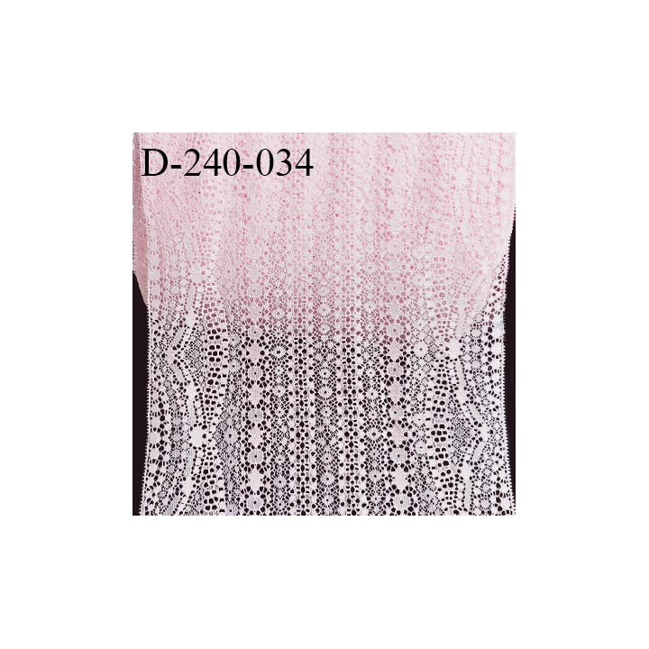 Tissu dentelle 24 cm extensible haut de gamme largeur 24 cm couleur rose prix pour 1 mètre
