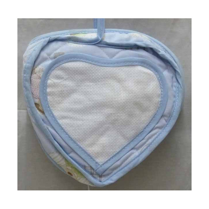 pochette coeur à broder coton imprimé