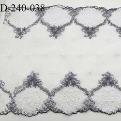 Dentelle magnifique 24 cm non extensible haut de gamme couleur gris prix pour 1 mètre beaucoup plus belle que sur la photo