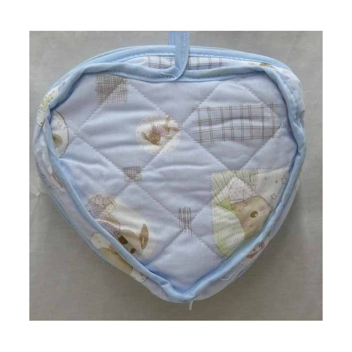pochette coeur à broder coton imprimé