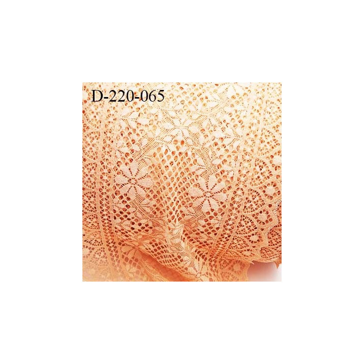 Dentelle 22 cm extensible couleur saumon très haut de gamme largeur 22 centimètres très belle prix au mètre