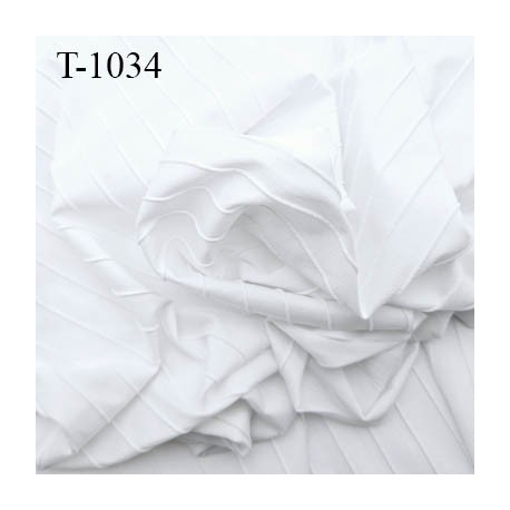 Tissu lycra cotelé liseret style bordure d'élastique passepoil couleur blanc haut de gamme L 120 cm prix pour 10 cm de long