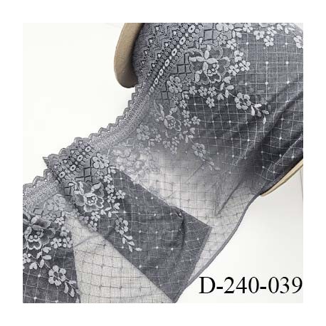 Tissu dentelle 24 cm extensible haut de gamme largeur 24 cm couleur rose boudoir fabriquée en France prix pour 1 mètre