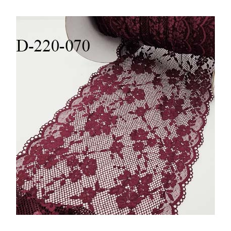 Dentelle 21 cm extensible couleur bleu très haut de gamme largeur 21 centimètres très belle prix au mètre