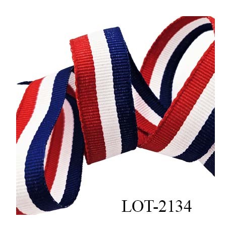 LE LOT de 10 Mètres Galon ruban 20 mm bleu blanc rouge largeur 20 mm