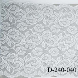 Dentelle 24 cm extensible haut de gamme largeur 24 cm couleur blanc très belle prix pour 1 mètre
