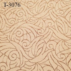 Tissu lingerie non extensible couleur chair foncé haut de gamme tissu ajouré largeur 145 cm prix pour 10 cm de longueur