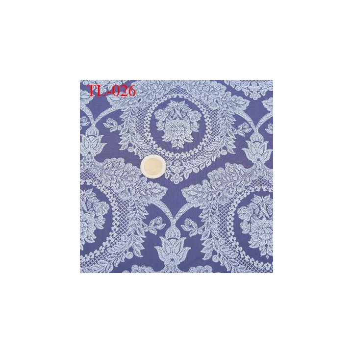 Tissu lycra spécial lingerie fin haut de gamme couleur bleu a motif largeur 160 cm poids au m2  120 grs prix pour 10 cm