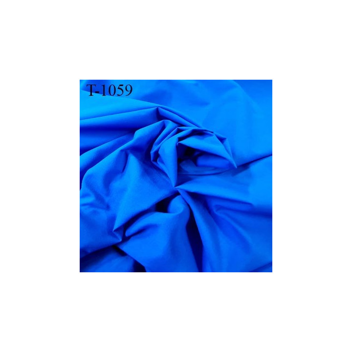 Tissu coton spécial lingerie couleur bleu largeur 145 centimètre  poids 80 grs au mètre carré prix pour 10 cm