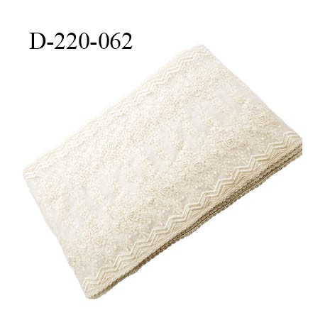 Dentelle fine 22 cm extensible couleur naturel très haut de gamme largeur 22 centimètres très belle prix au mètre