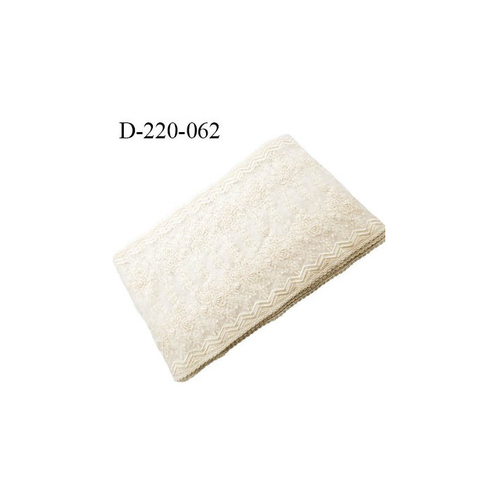 Dentelle fine 22 cm extensible couleur naturel très haut de gamme largeur 22 centimètres très belle prix au mètre