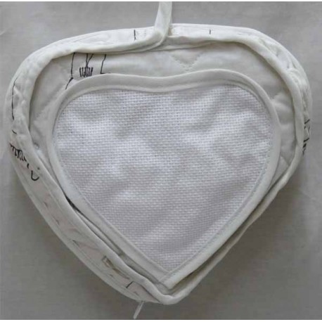 pochette coeur à broder coton imprimé