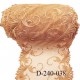 Dentelle broderie 24 cm très haut de gamme extensible largeur 24 cm couleur naturel et jaune très belle prix pour un mètre
