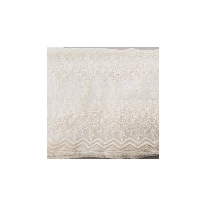 Dentelle fine 22 cm extensible couleur naturel très haut de gamme largeur 22 centimètres très belle prix au mètre