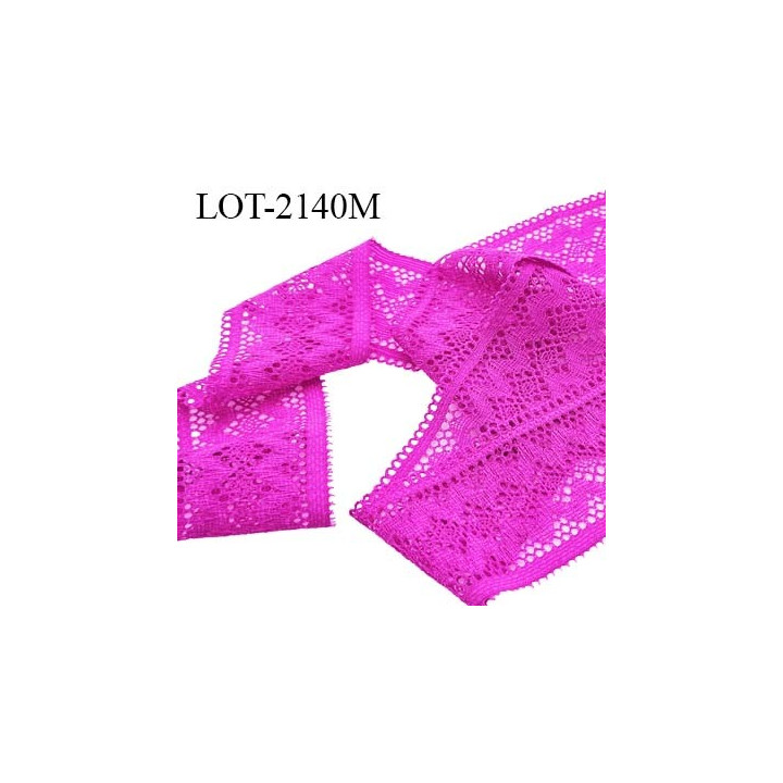 Le lot de 10 mètres de Dentelle largeur 42 mm haut de gamme extensible largeur 24 cm couleur fuchsia très belle prix au mètre