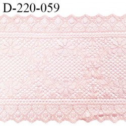Dentelle 22 cm extensible couleur rose dragée très haut de gamme largeur 22 centimètres très belle prix au mètre