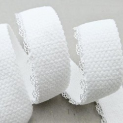 Elastique 20mm +5 mm de dentelle bretelle et lingerie haut gamme couleur naturel forte élasticité allongement 140% prix au m