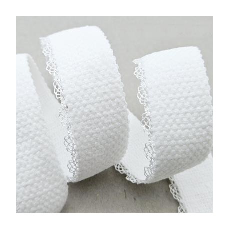 Elastique 20mm +5 mm de dentelle bretelle et lingerie haut gamme couleur naturel forte élasticité allongement 140% prix au m