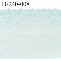 Dentelle broderie 24 cm très haut de gamme extensible couleur menthe douce très belle prix pour un mètre