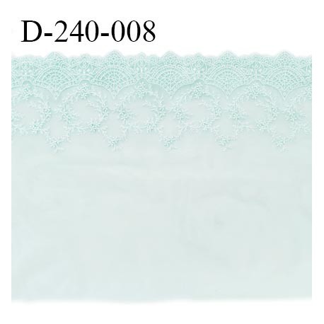 Dentelle broderie 24 cm très haut de gamme extensible couleur menthe douce très belle prix pour un mètre