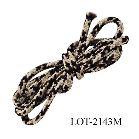 Cordon ou lacet 4 mm synthétique très très solide couleur noir et blanc diamètre 4 mm prix au mètre