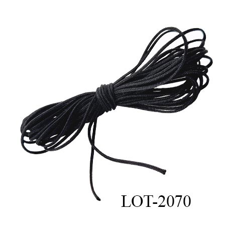 Cordon 6 mm ou lacet ou lacette très très solide couleur noir fabriqué en Europe prix au mètre