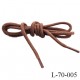 Lacet rond 70 cm couleur marron cuir diamètre 4 mm longueur 70 cm embout plastique transparent prix pour une paire