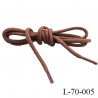 Lacet rond 70 cm couleur marron cuir diamètre 4 mm longueur 70 cm embout plastique transparent prix pour une paire