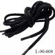 Lacet rond 90 cm couleur noir effet ciré en coton très beau longueur 90 cm largeur 4 mm prix pour une paire