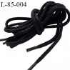 Lacet rond 85 cm couleur noir effet ciré en coton très beau longueur 85 cm largeur 4 mm prix pour une paire