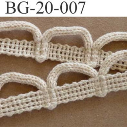 biais  coton galon ruban dentelle boucle couleur écru largeur 20 mm arrive d'une vieille mercerie vendu au mètre