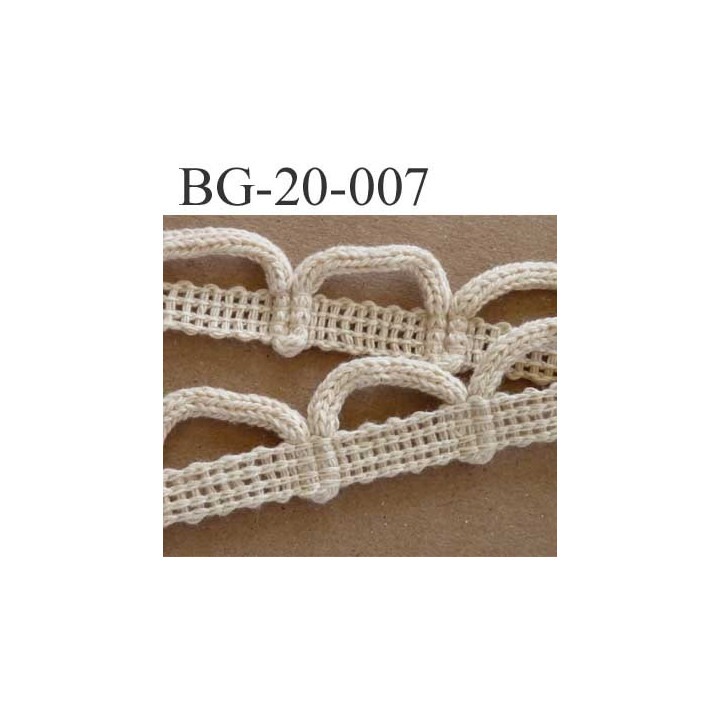 biais  coton galon ruban dentelle boucle couleur écru largeur 20 mm arrive d'une vieille mercerie vendu au mètre