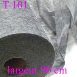 tissus  thermocollant épaisseur moyen gris largeur 90 cm
