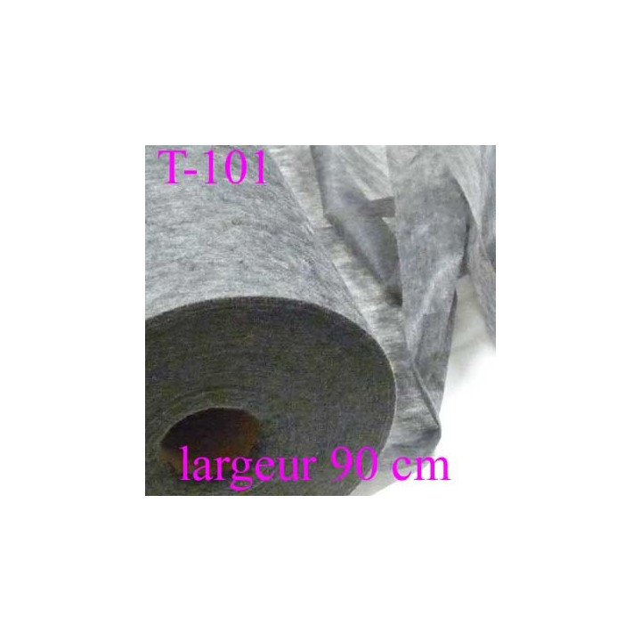 tissus  thermocollant épaisseur moyen gris largeur 90 cm
